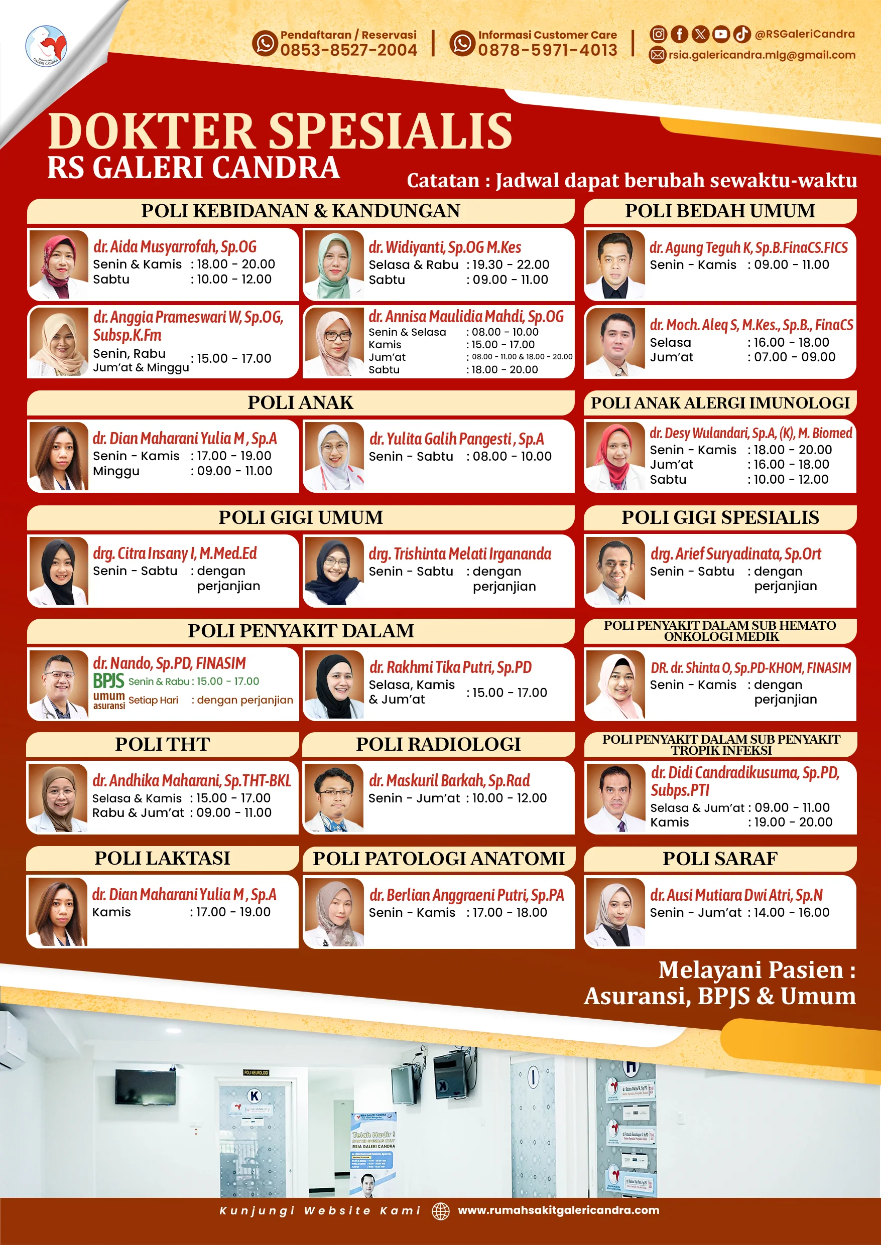 Jadwal Praktik Dokter Spesial Rumah Sakit Galeri Candra